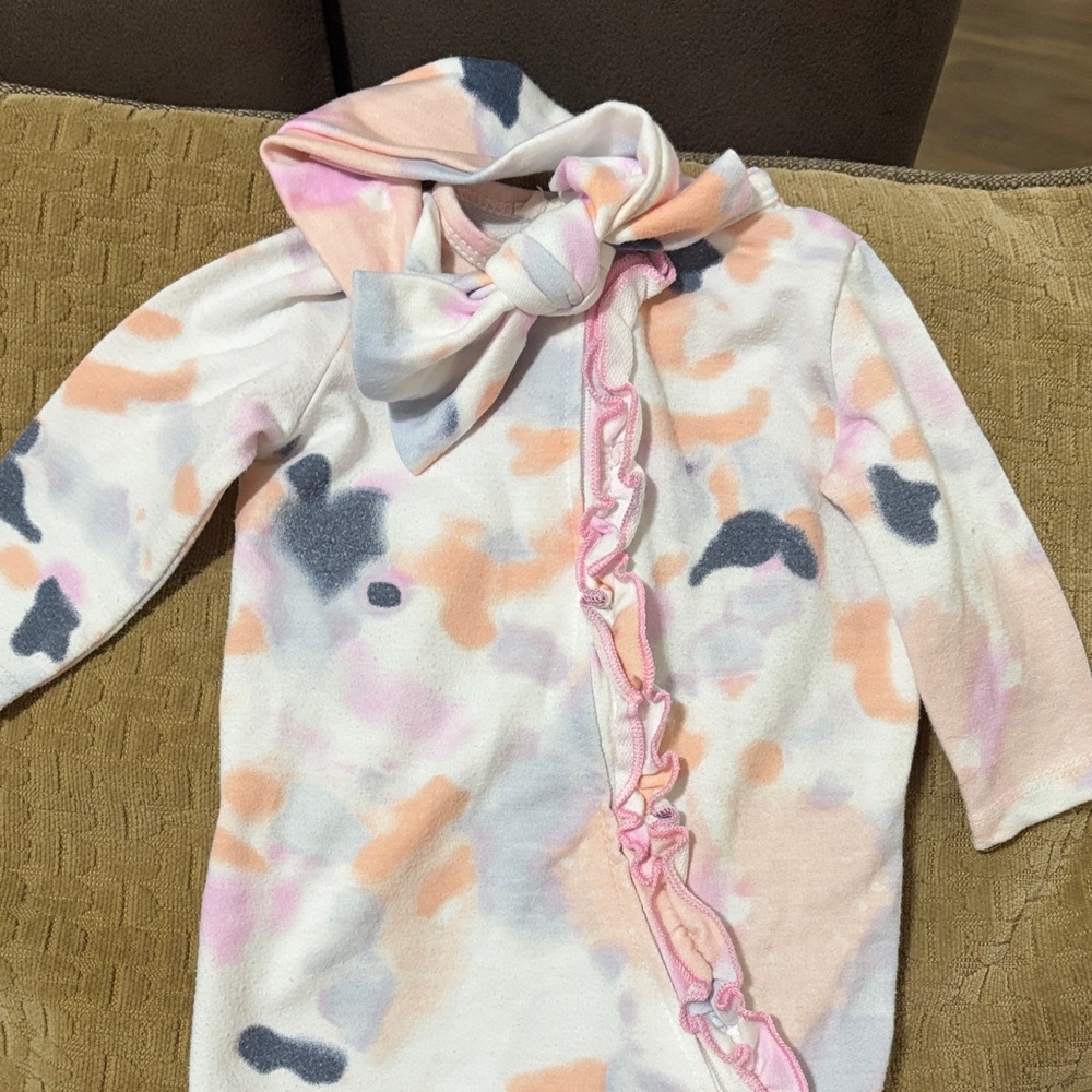 Carter's Pink and Gray Kids One Piece Footie - Picture 3 of 4